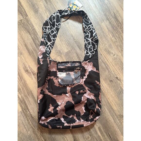 DVF Packable Tote Bag Diane Von Furstenberg x Target Spots Geo Disco Black Brown - Picture 3 of 3